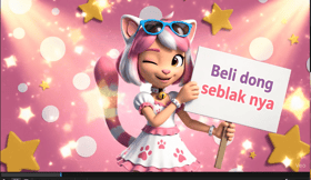 cat girl pixar animation with sign message